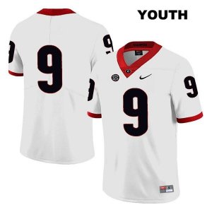 Youth Georgia Bulldogs NCAA #9 Nathan Priestley Nike Stitched White Legend Authentic No Name College Football Jersey LTQ1054CR